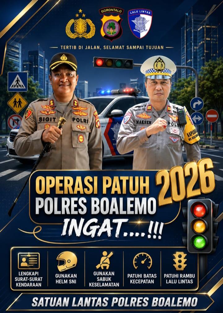 Operasi Patuh 2026 Dimulai, Polres Boalemo Tekan Angka Kecelakaan
