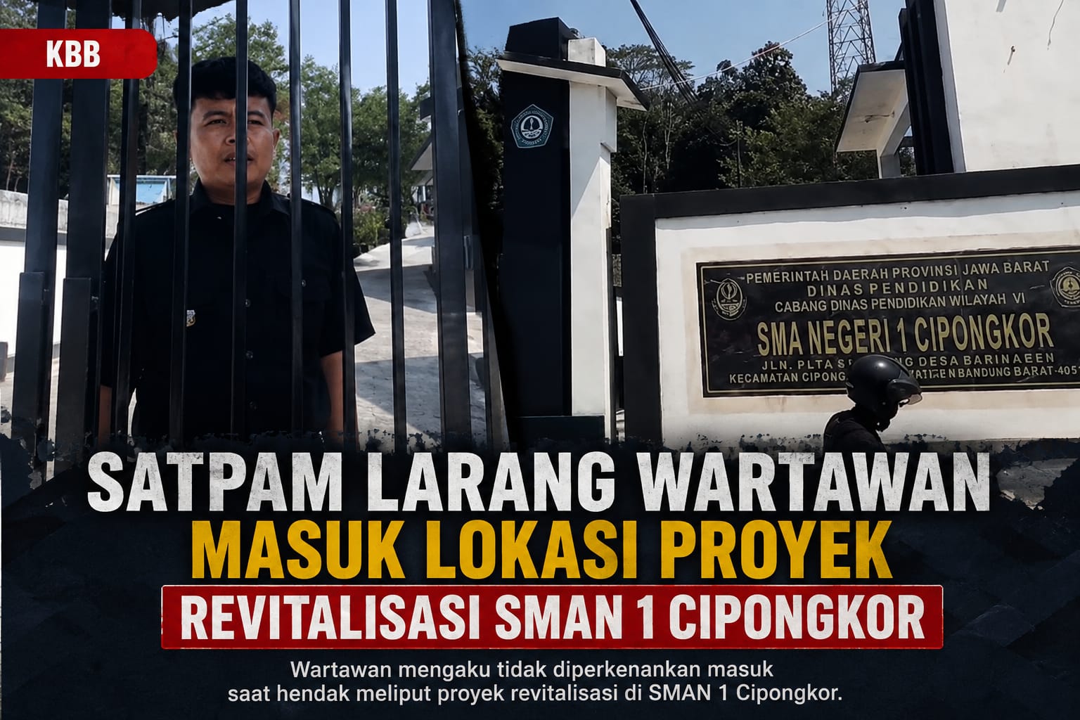 Peliputan Proyek Revitalisasi SMAN 1 Cipongkor Diduga Dibatasi