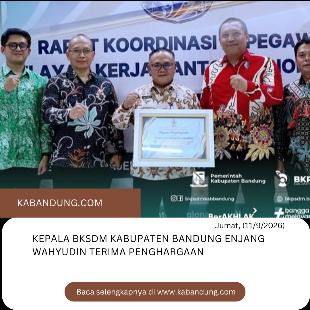 Pemkab Bandung Raih Penghargaan Integrasi Data-Intansi Tipe Besar